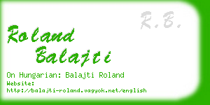 roland balajti business card